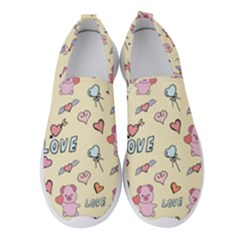 Pig Animal Love Romance Seamless Texture Pattern Women s Slip On Sneakers by Wegoenart