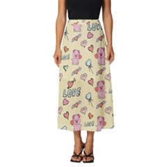 Pig Animal Love Romance Seamless Texture Pattern Classic Midi Chiffon Skirt by Wegoenart