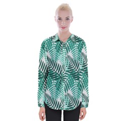 Background Pattern Texture Leaves Design Wallpaper Womens Long Sleeve Shirt