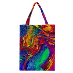 Waves Of Colorful Abstract Liquid Art Classic Tote Bag by GardenOfOphir