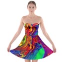 Waves Of Colorful Abstract Liquid Art Strapless Bra Top Dress View1