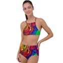 Waves Of Colorful Abstract Liquid Art High Waist Tankini Set View1