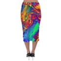 Waves Of Colorful Abstract Liquid Art Velvet Midi Pencil Skirt View2