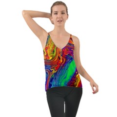 Waves Of Colorful Abstract Liquid Art Chiffon Cami by GardenOfOphir