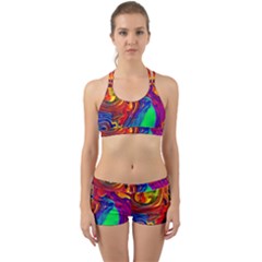 Waves Of Colorful Abstract Liquid Art Back Web Gym Set by GardenOfOphir