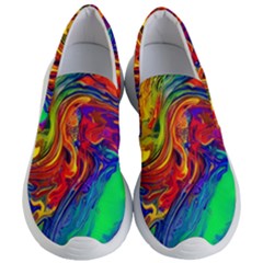 Waves Of Colorful Abstract Liquid Art Women s Lightweight Slip Ons by GardenOfOphir