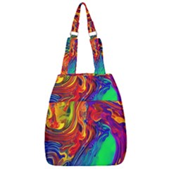 Waves Of Colorful Abstract Liquid Art Center Zip Backpack by GardenOfOphir