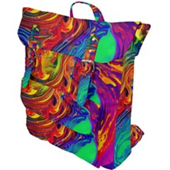 Waves Of Colorful Abstract Liquid Art Buckle Up Backpack by GardenOfOphir