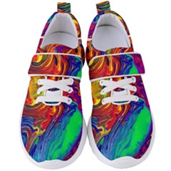 Waves Of Colorful Abstract Liquid Art Women s Velcro Strap Shoes by GardenOfOphir