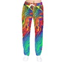 Waves Of Colorful Abstract Liquid Art Women Velvet Drawstring Pants View1