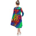 Waves Of Colorful Abstract Liquid Art Kids  Midi Sailor Dress View2