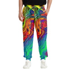 Waves Of Colorful Abstract Liquid Art Men s Elastic Waist Pants by GardenOfOphir