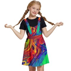 Waves Of Colorful Abstract Liquid Art Kids  Apron Dress by GardenOfOphir