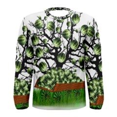 Watermelon Tree Abstraction On Watermelon Abundance Men s Long Sleeve Tee by Wegoenart