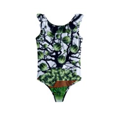 Watermelon Tree Abstraction On Watermelon Abundance Kids  Frill Swimsuit