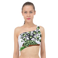 Watermelon Tree Abstraction On Watermelon Abundance Spliced Up Bikini Top  by Wegoenart