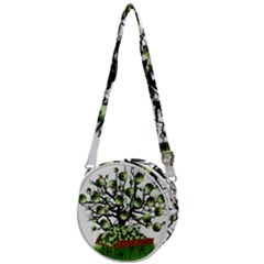 Watermelon Tree Abstraction On Watermelon Abundance Crossbody Circle Bag by Wegoenart