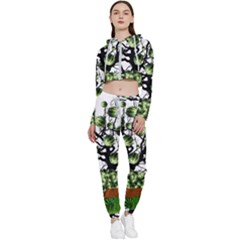 Watermelon Tree Abstraction On Watermelon Abundance Cropped Zip Up Lounge Set by Wegoenart