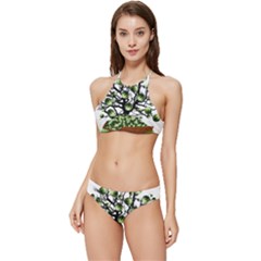 Watermelon Tree Abstraction On Watermelon Abundance Banded Triangle Bikini Set by Wegoenart