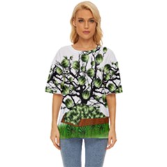 Watermelon Tree Abstraction On Watermelon Abundance Oversized Basic Tee by Wegoenart