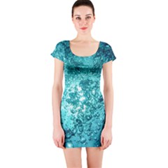 Nature Wallpaper Bubbles Water Bubbly Short Sleeve Bodycon Dress by Wegoenart