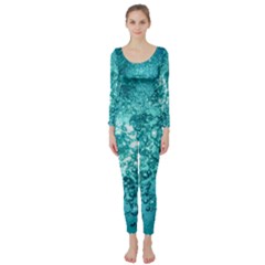 Nature Wallpaper Bubbles Water Bubbly Long Sleeve Catsuit by Wegoenart