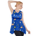 Cat Animals Sleep Stars Seamless Background Side Drop Tank Tunic View1