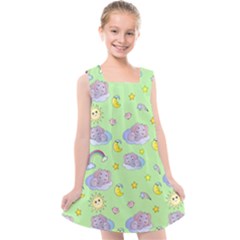 Elephant Sleeping Elephants Background Kids  Cross Back Dress by Wegoenart