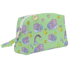 Elephant Sleeping Elephants Background Wristlet Pouch Bag (large) by Wegoenart