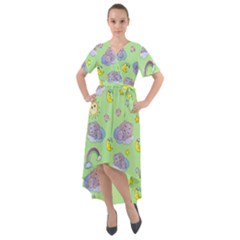 Elephant Sleeping Elephants Background Front Wrap High Low Dress by Wegoenart