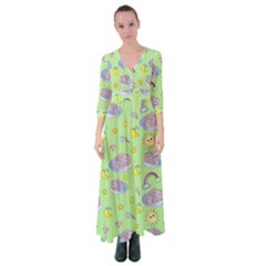 Elephant Sleeping Elephants Background Button Up Maxi Dress by Wegoenart