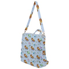 Pattern Giraffe Animal Seamless Scrapbooking Blue Crossbody Backpack by Wegoenart