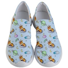 Pattern Giraffe Animal Seamless Scrapbooking Blue Women s Lightweight Slip Ons