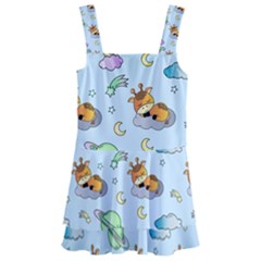 Pattern Giraffe Animal Seamless Scrapbooking Blue Kids  Layered Skirt Swimsuit by Wegoenart