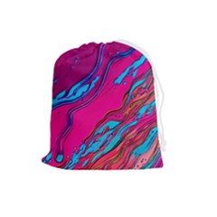 Colorful Abstract Fluid Art Drawstring Pouch (large) by GardenOfOphir