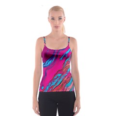 Colorful Abstract Fluid Art Spaghetti Strap Top by GardenOfOphir