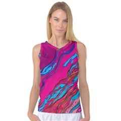 Colorful Abstract Fluid Art Women s Basketball Tank Top by GardenOfOphir