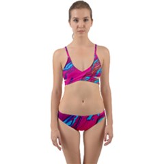 Colorful Abstract Fluid Art Wrap Around Bikini Set by GardenOfOphir