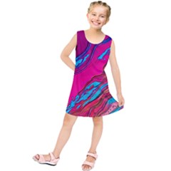 Colorful Abstract Fluid Art Kids  Tunic Dress by GardenOfOphir