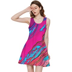 Colorful Abstract Fluid Art Inside Out Racerback Dress by GardenOfOphir