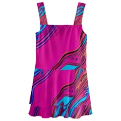 Colorful Abstract Fluid Art Kids  Layered Skirt Swimsuit by GardenOfOphir