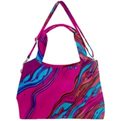 Colorful Abstract Fluid Art Double Compartment Shoulder Bag by GardenOfOphir