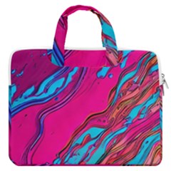 Colorful Abstract Fluid Art Macbook Pro 16  Double Pocket Laptop Bag  by GardenOfOphir