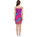 Colorful Abstract Fluid Art Summer Tie Front Dress View2