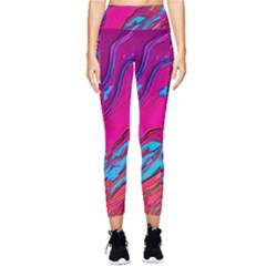 Colorful Abstract Fluid Art Pocket Leggings  by GardenOfOphir