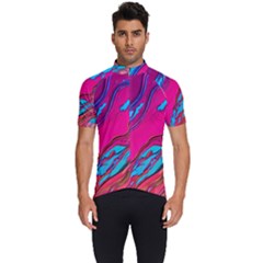 Colorful Abstract Fluid Art Men s Short Sleeve Cycling Jersey by GardenOfOphir