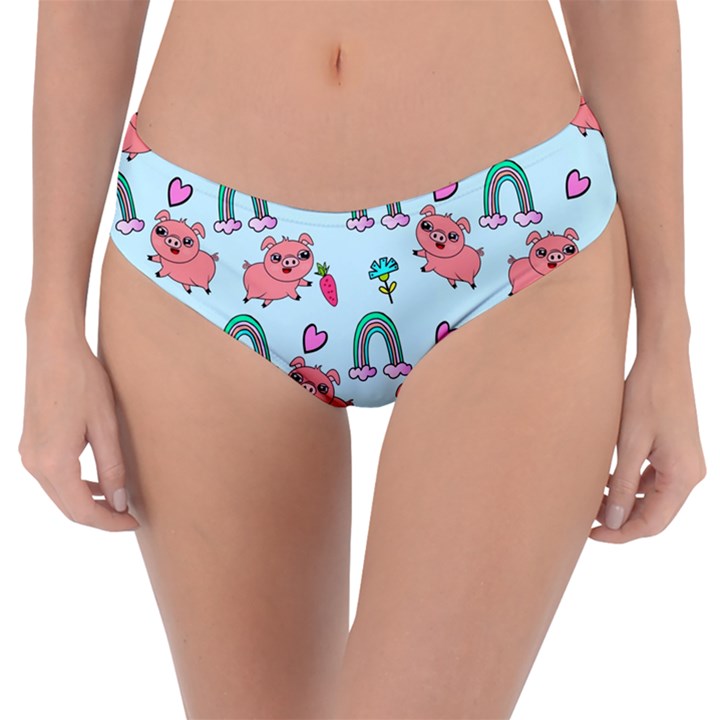 Pigs Pattern Art Design Drawing Sketch Wallpaper Reversible Classic Bikini Bottoms