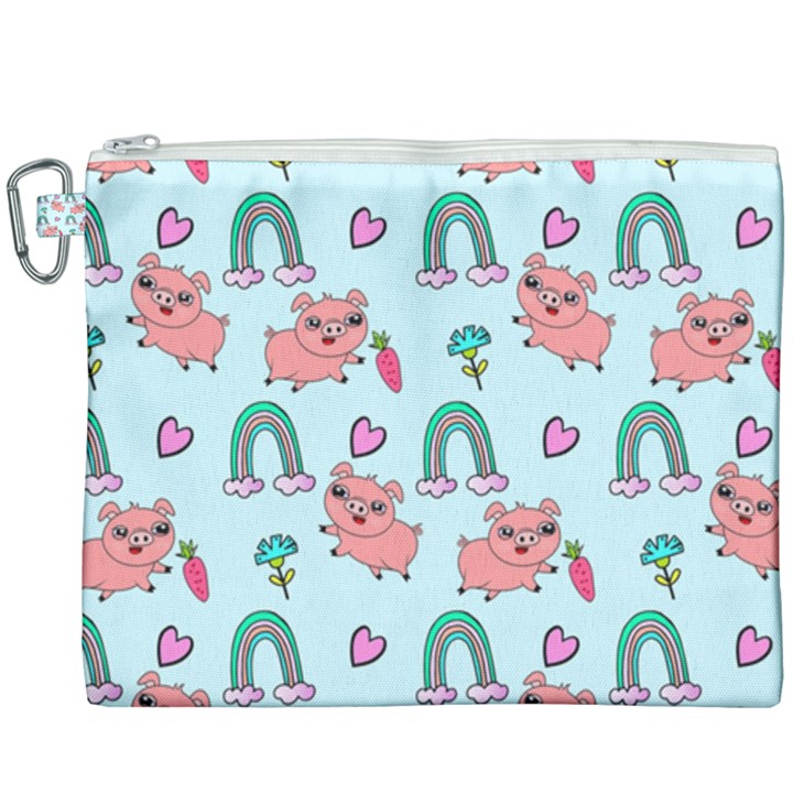 Pigs Pattern Art Design Drawing Sketch Wallpaper Canvas Cosmetic Bag (XXXL)