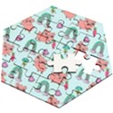 Pigs Pattern Art Design Drawing Sketch Wallpaper Wooden Puzzle Hexagon View2