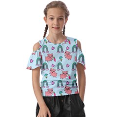 Pigs Pattern Art Design Drawing Sketch Wallpaper Kids  Butterfly Cutout Tee